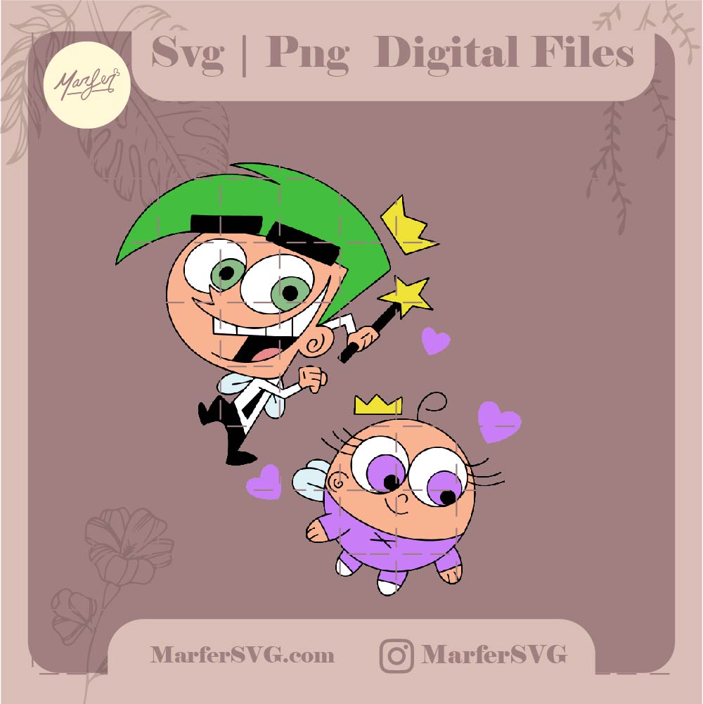 Cosmo padre svg, png and jpg y wanda los padrinos magicos svg – MarferSVG