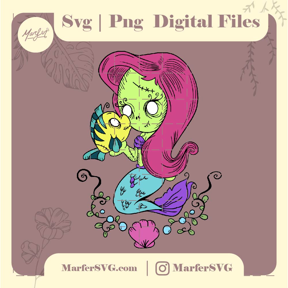 Ariel Halloween Svg Layered Item, La Sirenita Clipart, Cricut, Digital –  MarferSVG