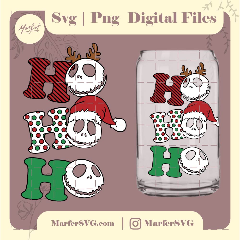 Ho Ho Ho Jack skellington santa claus SVG, Jack skellington