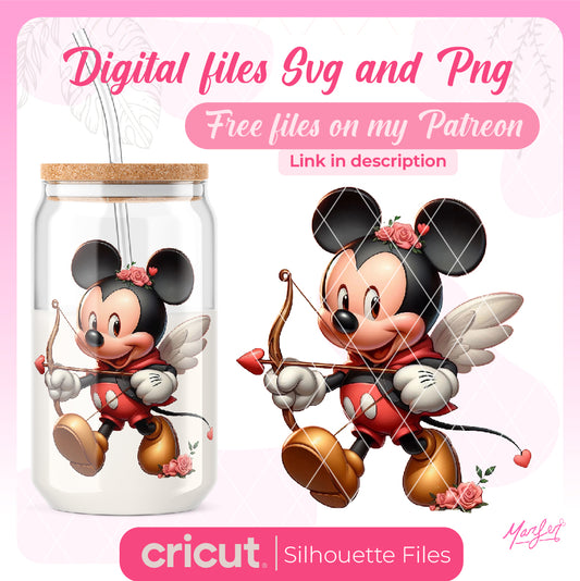 Valentines day PNG, mickey cupid png, Mouse Valentines PNG, Retro Valentine's Day PNG, Valentine Shirt Design, Sublimation Design