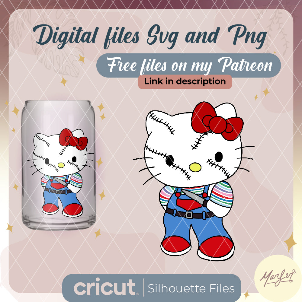 Hello kitty chucky svg and png, kuromi svg, sanrio svg, sanrio png, halloween svg, hello kitty halloween svg