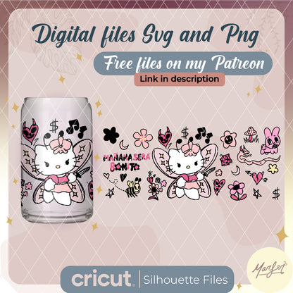 Hello kitty Season libbey SVG, tumbler svg, Hello kitty and karol G together, hello G svg, bichota season svg