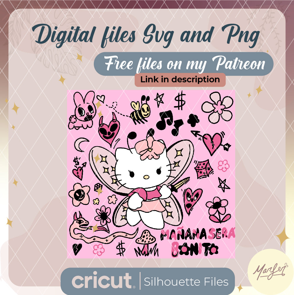 Hello kitty Season libbey SVG, tumbler svg, Hello kitty and karol G together, hello G svg, bichota season svg