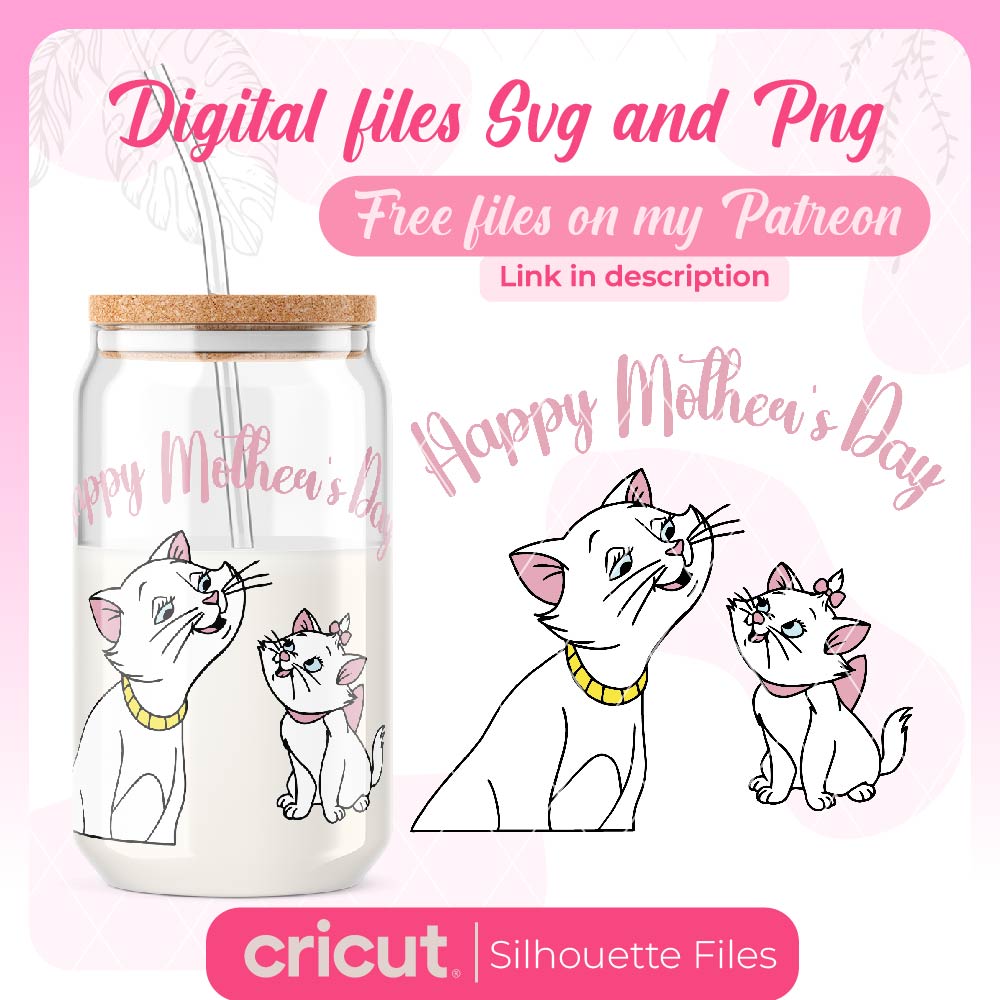 Happy mother day svg, marie svg, aristocats svg, mother of aristocats svg, layered svg, cricut files, cameo files