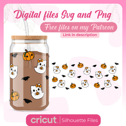 Hello kitty halloween SVG, PNG, hello kitty Ghost svg, libbey and tumbler 20oz, perfect for cricut, cameo