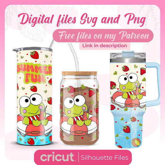 Keroppi Summer svg, PNG,  wrap tumbler 20oz and 40oz, wrap Libbey 16oz svg