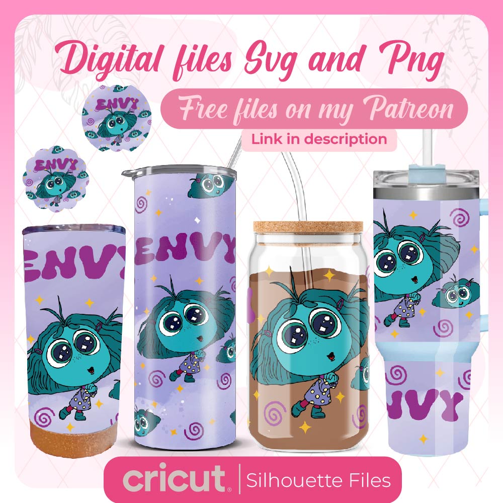 Envy inside out 2 SVG and png, Tumbler 40oz, 20oz, 17oz, Wrap Libbey 16oz, Stanley toppers png