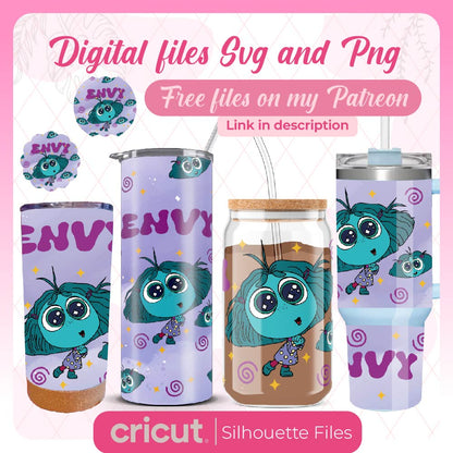 Envy inside out 2 SVG and png, Tumbler 40oz, 20oz, 17oz, Wrap Libbey 16oz, Stanley toppers png