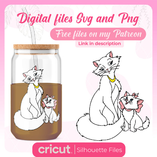 Aristocats Mother's day Svg, Cat Marie Svg, Cut File, Cricut, Png, Vector
