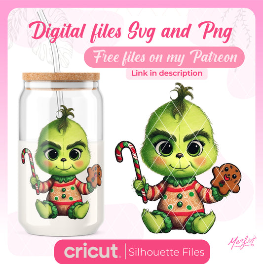 Baby grinch png, christmas png, for libbey, tshirt, tumblers cute