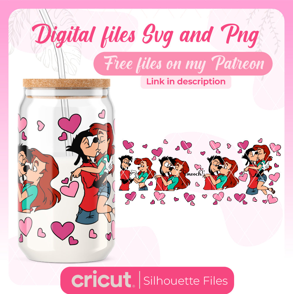 Max and Roxanne wraps SVG, Goofy Movie SVG, Roxanne svg, Goofy and Max valentine svg, for libbey