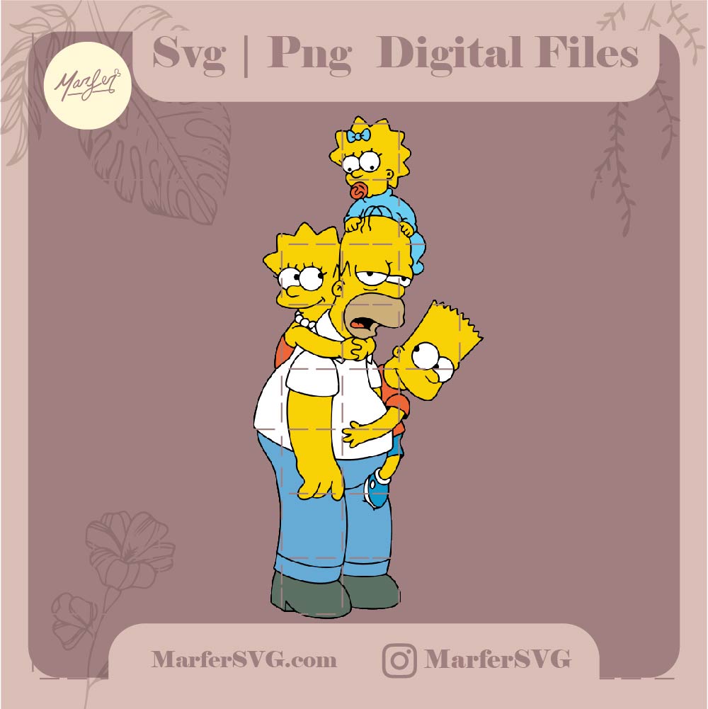 Simpson fhather svg, png, jpg, lisa svg, bar simpson svg