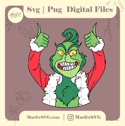 Grinch Christmas SVG, Grinch face cut file, Grinch image png, High Quality SVG, Christmas Cut File, Cricut,