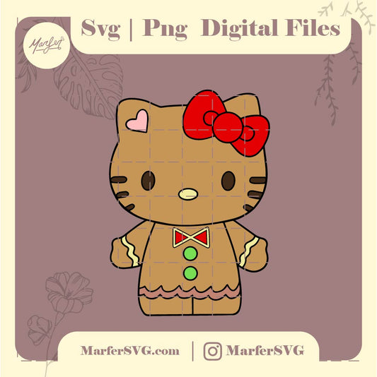 Hello kitty Ginger cookie Christmas svg, jpg, png, Ginger cookie svg, png