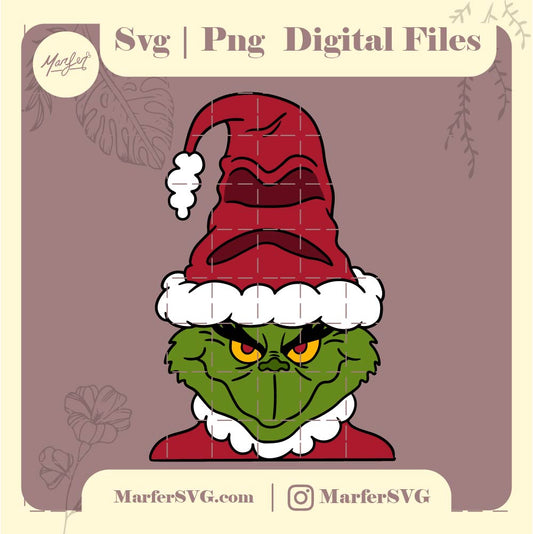 Grinch Christmas SVG, Grinch face cut file, Grinch image png, High Quality SVG, Christmas Cut File, Cricut bad grinch