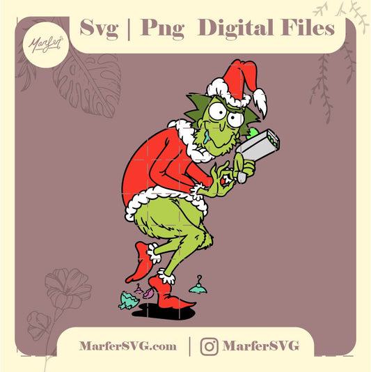 Grinch Rick SVG, png, jpg, christmas svg