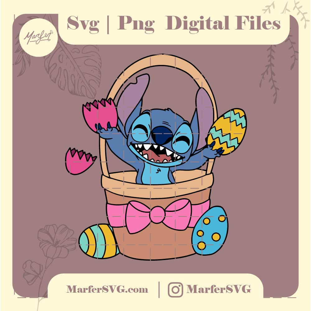 Stitch Easter SVG and PNG files for cricut and other crafts, jpg, pasc ...