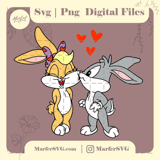 Bugs bunny y lola svg, Valentine Day svg, png bugs svg, bunny svg, Heart SVG Bundle, Hearts Svg,Happy Valentine's Day SVG