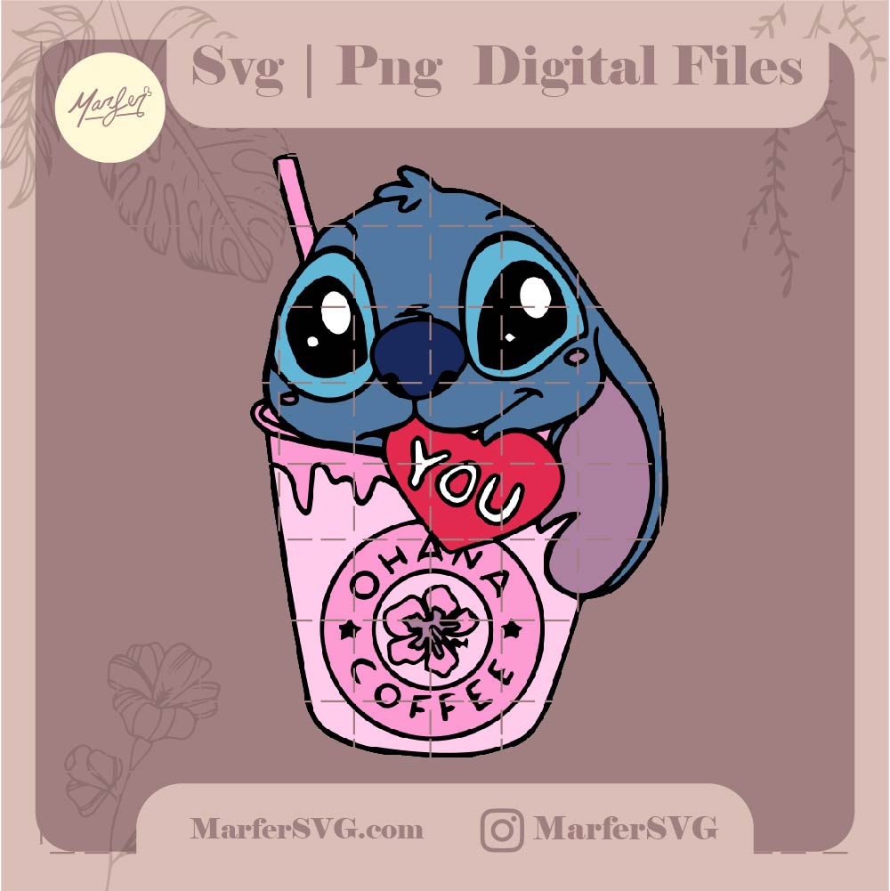 Stitch bubble tea SVG, Boba coffee SVG, Tazas de café Stitch, tazas de café Stitch png, Stitch frappe png, Stitch png, love svg