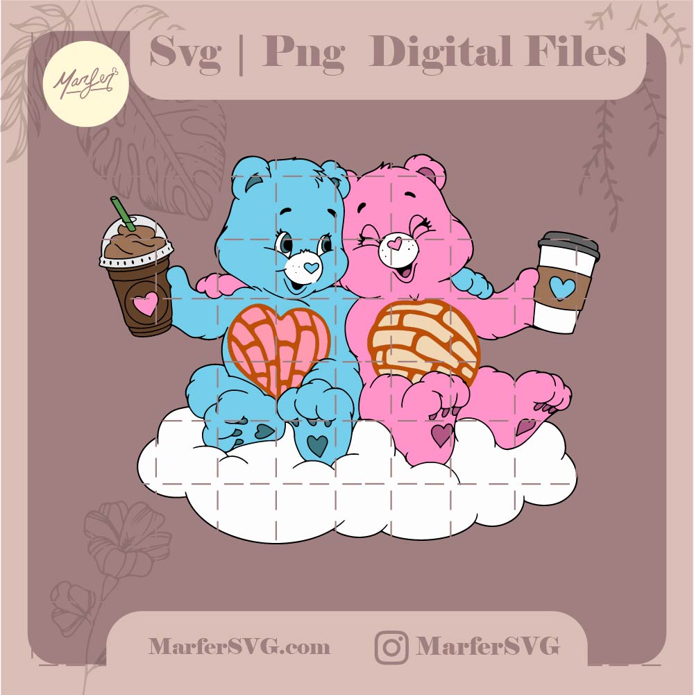 Care Bears Starbucks SVG, bundle Care Bears Starbucks  png Care Bears Clipart Care Bears Cricut Instant Download