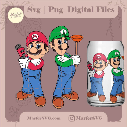 Mario y Luigi SVG, png, los hermanos mario, Diseño de mario para cricut